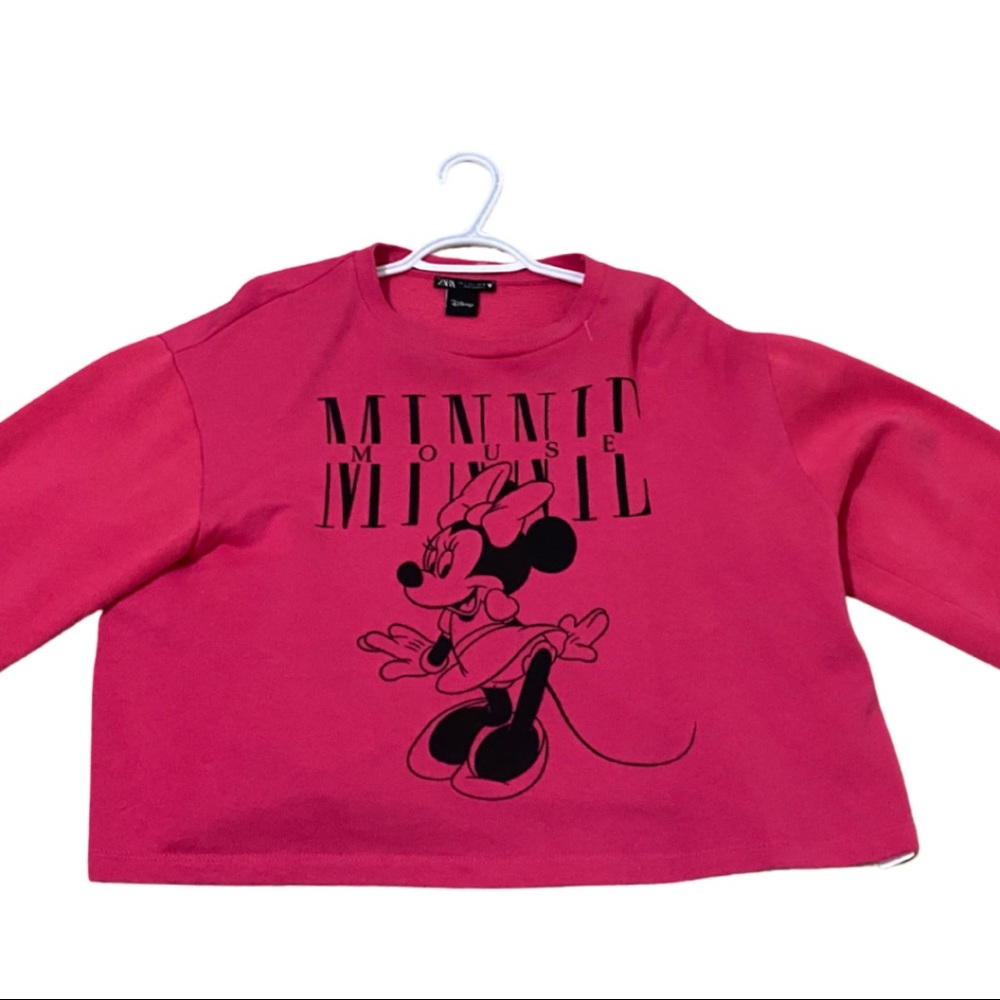 ZARA DISNEY MINNIE MOUSE CROP SWEATSHIRT